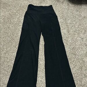 Beyond Yoga Black Wide-Leg High-Rise Knit Pants